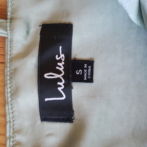 Lulu's Sage Green Silk Crop Top - Picture 7 of 10